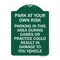 Signmission Parking in This Area During Games or Practices Could Result in Damage to Your Vehicle, GW-1824-23436 A-DES-GW-1824-23436 - alternate 1